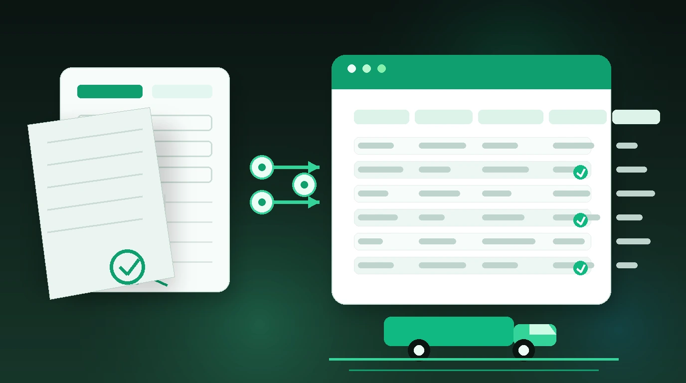 Trucking document automation extracting BOL, POD, and driver ticket data into a TMS-ready spreadsheet